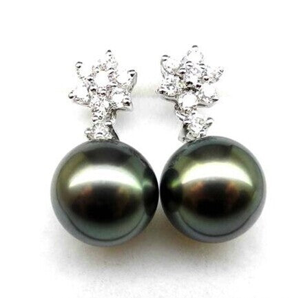 Pendientes de perlas negras