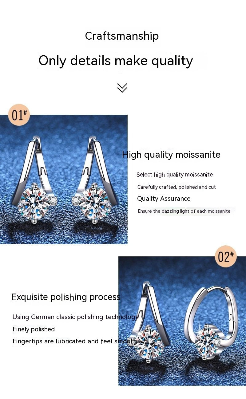 925 Sterling Silver Moissanite Affordable Luxury Earrings