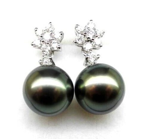 Pendientes de perlas negras