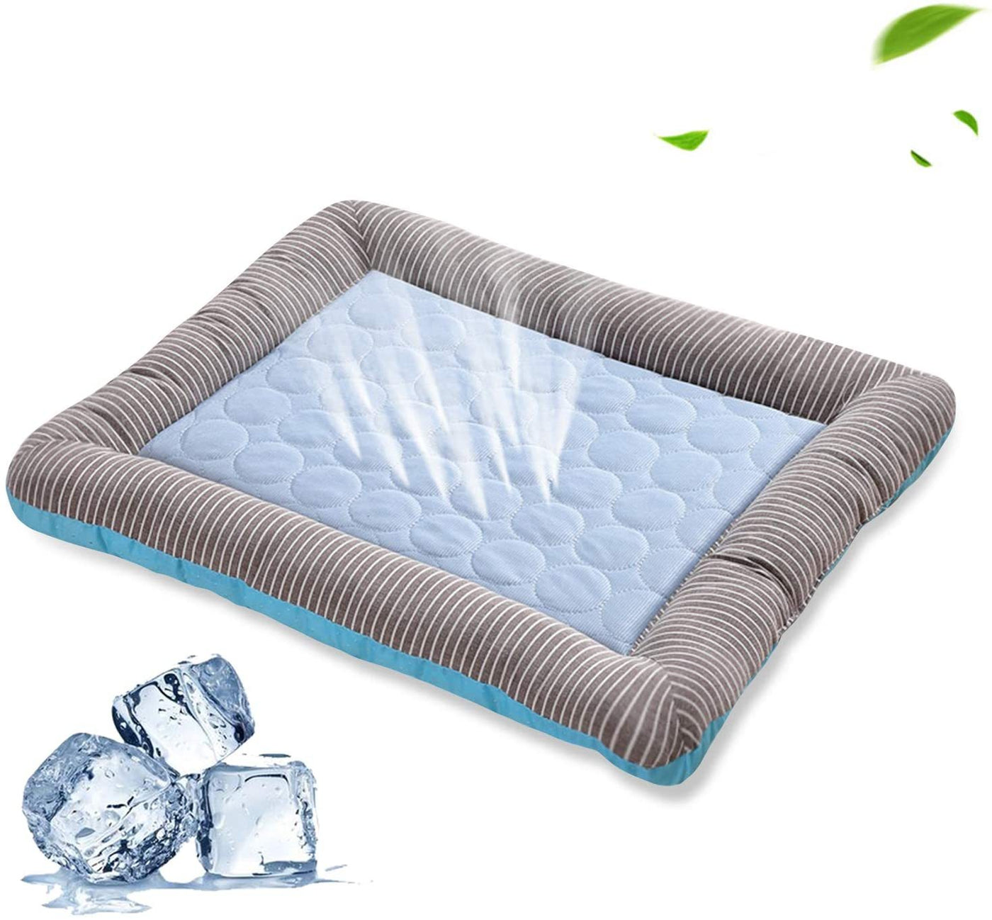 Almohadilla refrescante para mascotas, cama para perros, gatos, cachorros y gatitos, manta fresca para mascotas, Material de seda helada, suave para dormir en verano, azul, transpirable