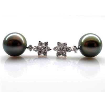 Pendientes de perlas negras