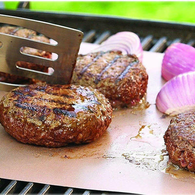 5 alfombrillas de cobre para parrilla, alfombrilla antiadherente para barbacoa, alfombrilla para hornear, revestimiento de lámina para horno de cocina