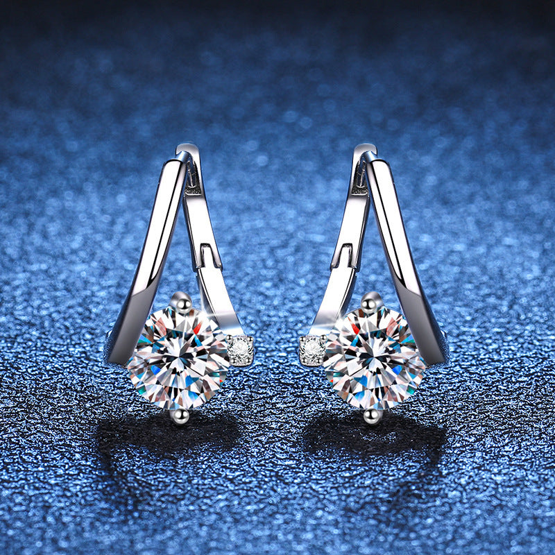 925 Sterling Silver Moissanite Affordable Luxury Earrings