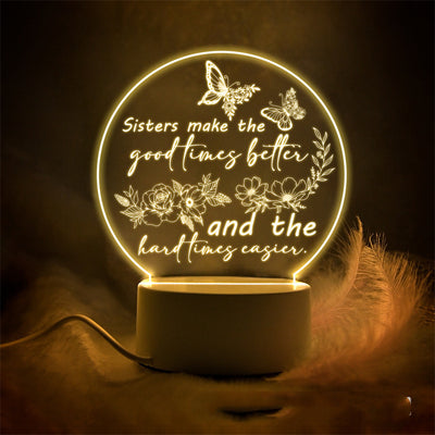 Luz nocturna 3D personalizada con texto y foto 