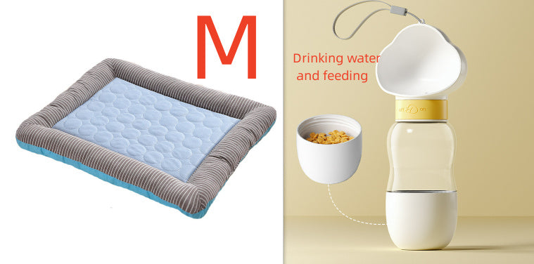 Almohadilla refrescante para mascotas, cama para perros, gatos, cachorros y gatitos, manta fresca para mascotas, Material de seda helada, suave para dormir en verano, azul, transpirable