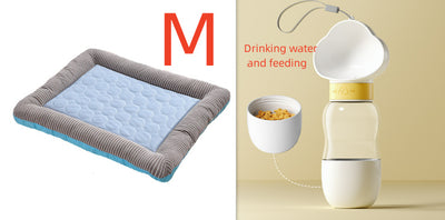 Almohadilla refrescante para mascotas, cama para perros, gatos, cachorros y gatitos, manta fresca para mascotas, Material de seda helada, suave para dormir en verano, azul, transpirable