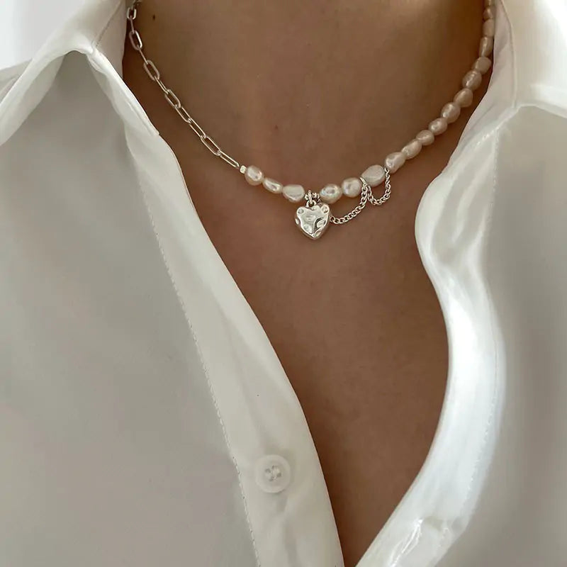 Asymmetry Chain Pearl Necklace