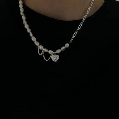 Asymmetry Chain Pearl Necklace